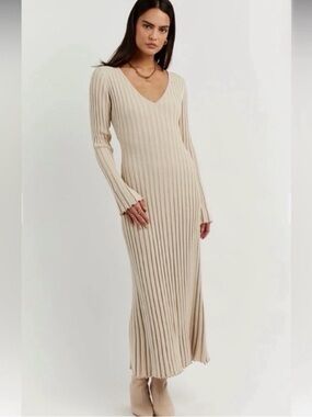chinese dress ladies Blue Linen Midi Dress MILA with Open Lace Back main image 0